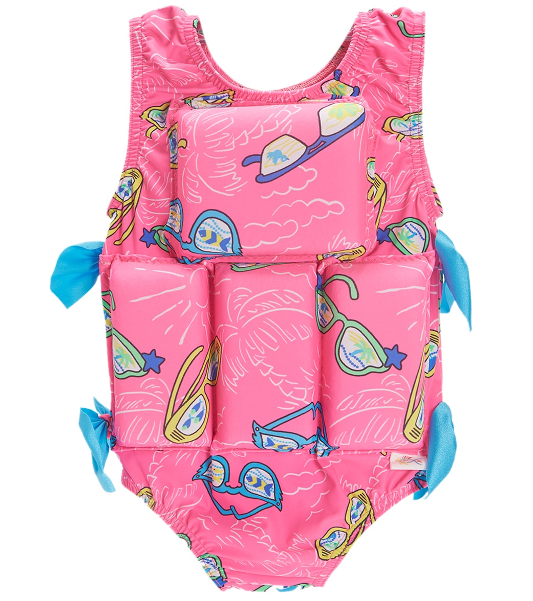 My Pool Pal Girl's Pink Sun Glasses Flotation Swimsuit at