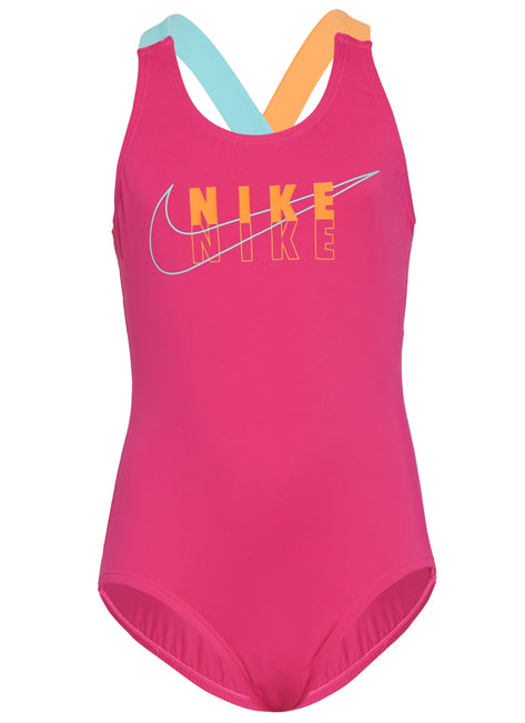 Nike Girls' Reflect Logo Crossback One Piece Swimsuit
