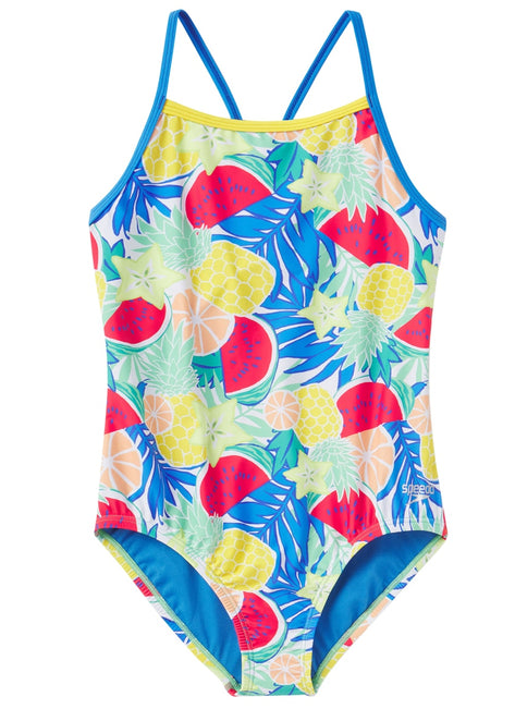 Speedo Girls' Printed Propel Back One Piece Swimsuit (Big Kid)