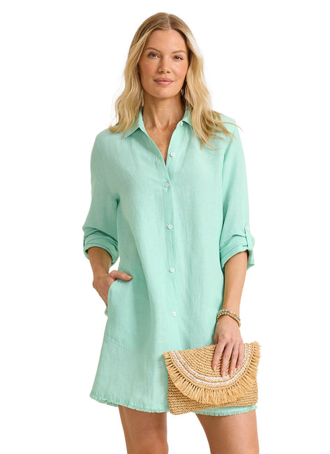 Tommy Bahama Women's St Lucia Boyfriend Cover Up Shirt