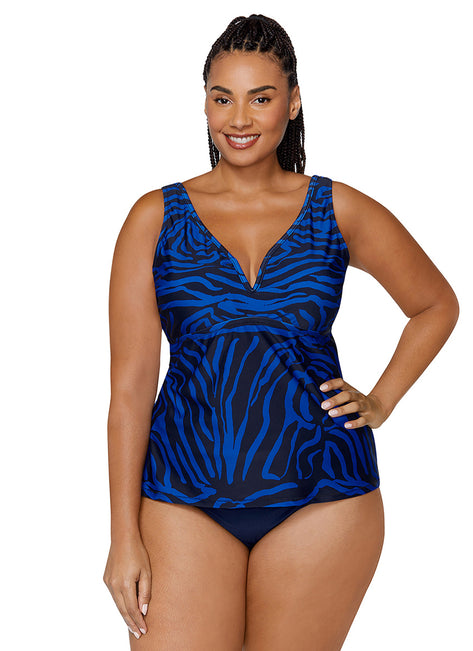 Raisins Women's Kenya Tanzania Plus Size Tankini Top