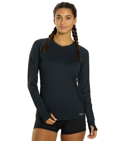 Xcel Women's Ventx Hawaiian Inspired Leaf Print Long Sleeve UV Rashguard