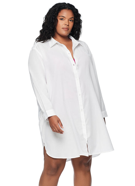 Lauren Ralph Lauren Women's Plus Size Maxi Beach Shirt