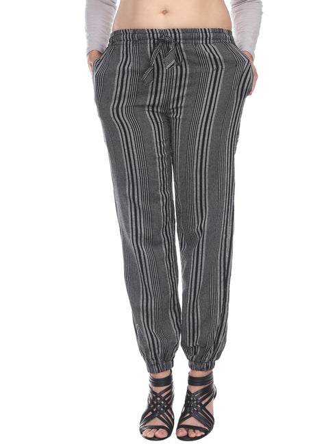 Yak & Yeti Striped Harem Jogger Lounging Pants