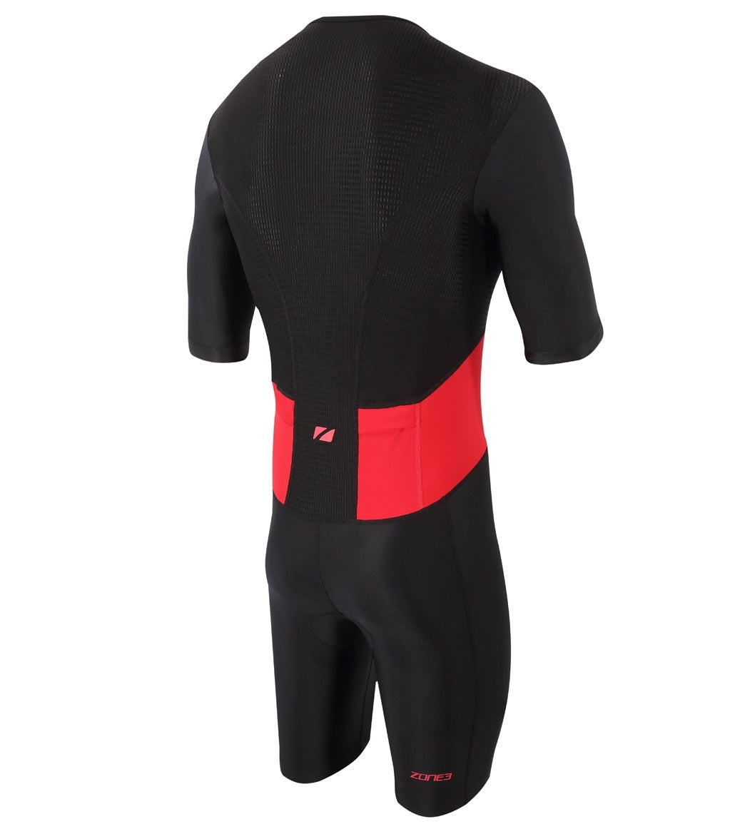Zone3 Men's Activate Short Sleeve Full Zip Trisuit at SwimOutlet.com
