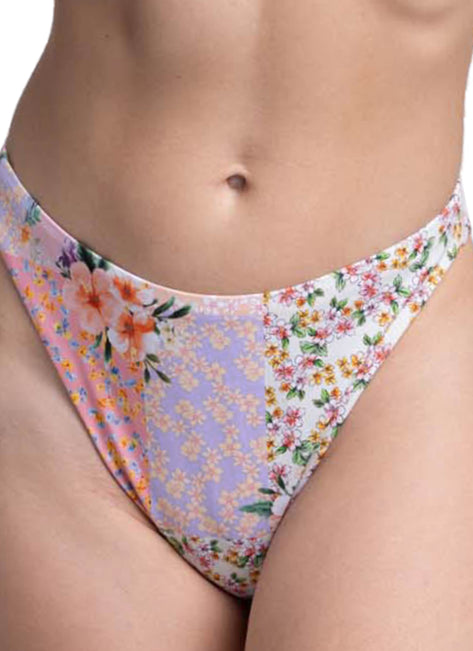 JOLYN Women's Mandy Cottage Patch Cinch Detail French Cut Bikini Bottom