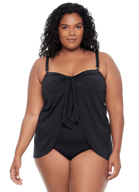 Lauren Ralph Lauren Women's Plus Size Beach Club Flyaway One Piece Swimsuit