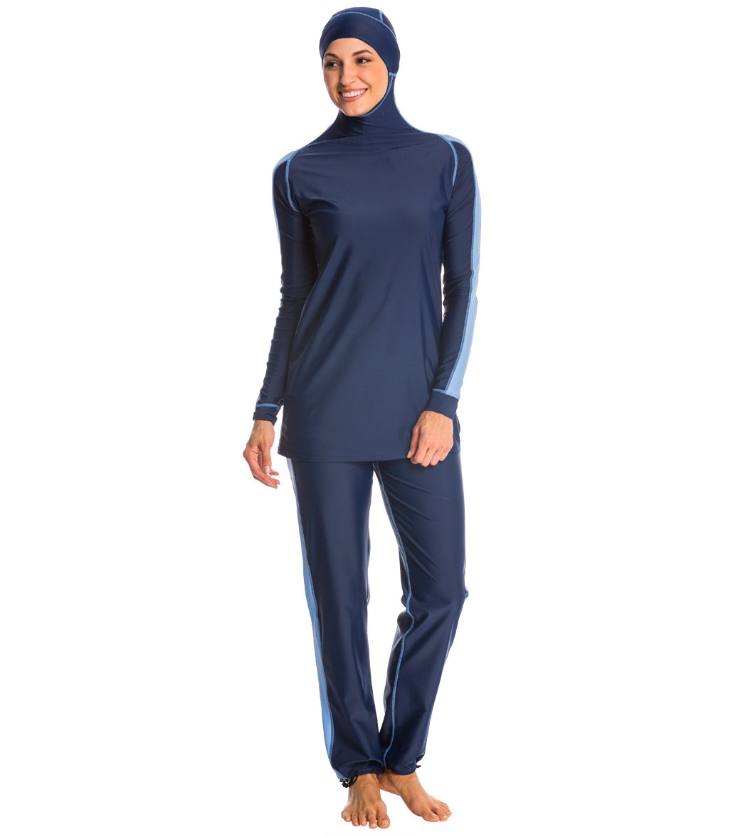 Alsharifa Sportiva Navy Modest Swimsuit - Navy/Sky - Swimoutlet.com Alsharifa Sportiva Navy Modest Swimsuit - Navy/Sky - Swimoutlet.com