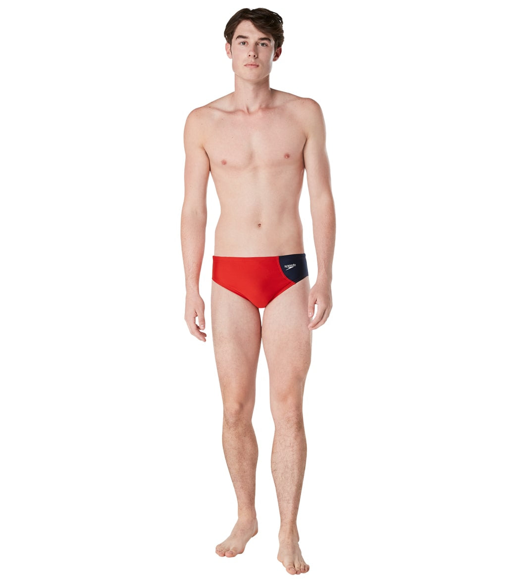 Speedo Vibe Men's Assymetrical Colorblock One Brief Swimsuit at