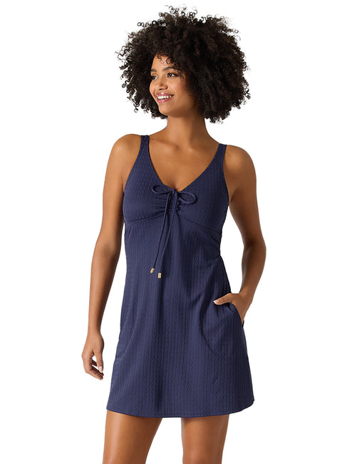 Tommy Bahama Women's Cable Beach V Neck Spa Cover Up Dress