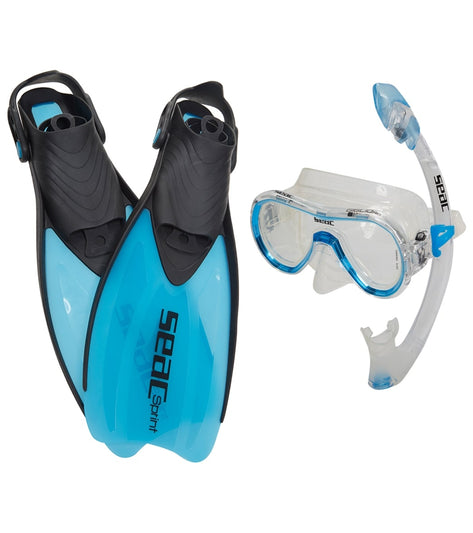 Seac USA Giglio Silicone Mask, Fast Tech Dry Snorkel, and Sprint Fin Set