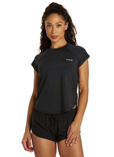 Hurley Women's Oao Solid Short Sleeve UPF 50 Surf Shirt