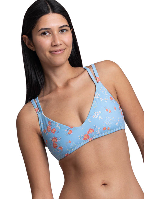 JOLYN's Women's Suzy Rosalinda V Neckline Adjustable Strap Bikini Top