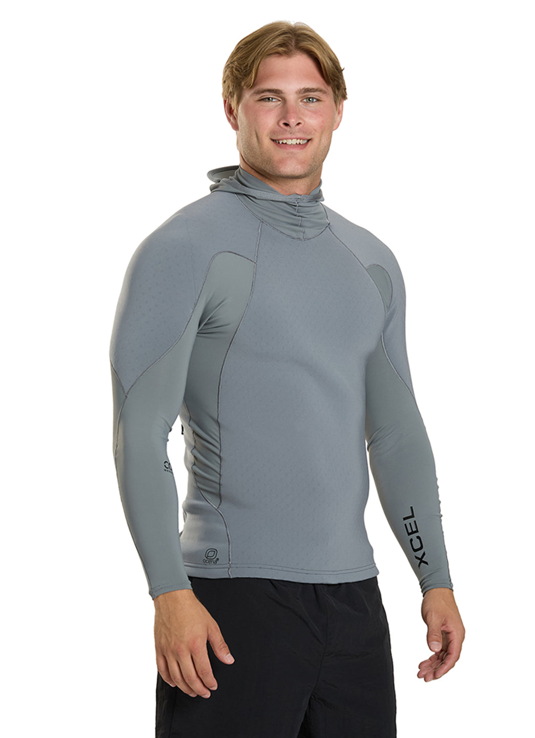 Xcel Men's 1.5mm Comp Hooded Neostretch Long Sleeve Top at