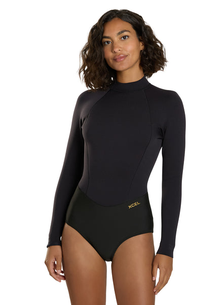 XCEL スイムジョン レディース Xcel Women's 2/1.5mm Comp + Long Sleeve Back Zip Spring Wetsuit at