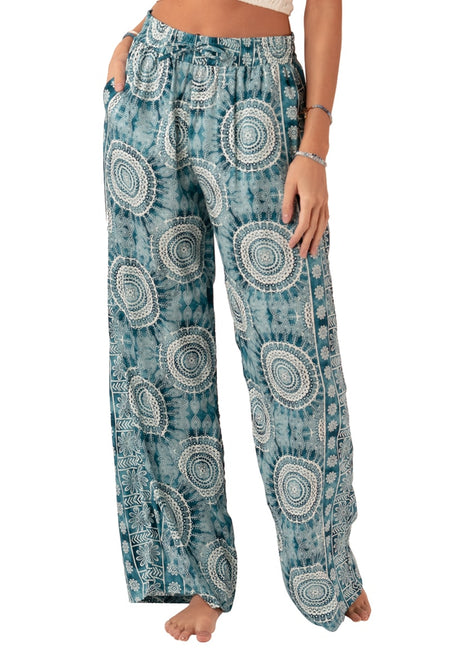 Lotus and Luna Palmetto Point Wide Leg Drawstring Pants