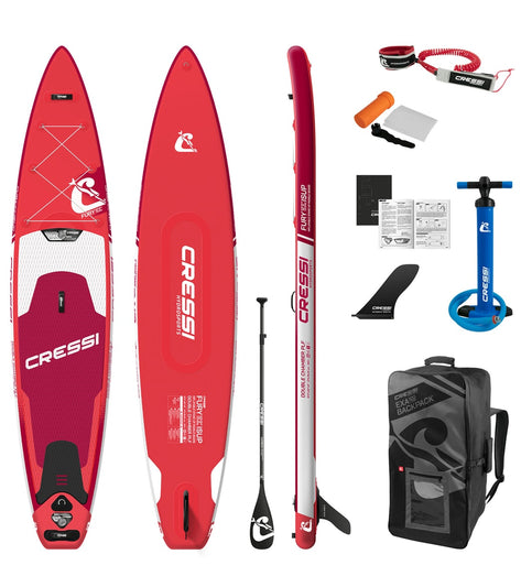Cressi Set Isup Fury Touring Dc 12’2’' Rosso Inflatable SUP