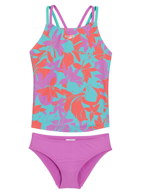 Speedo Girls' Printed Tankini Set (Big Kid)