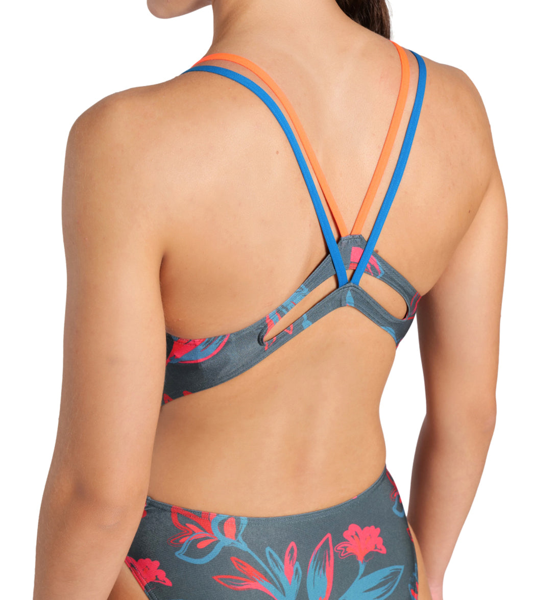 Arena Women's Floral Lace Plus Back One Piece Swimsuit at