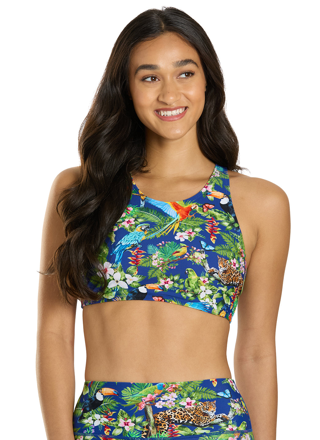 Bronze Tango Couples High Neck Crop Bikini Top (AOP) main image 0