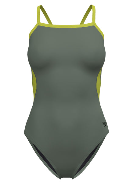 Speedo Women's Eco Splice Flyback One Piece Swimsuit at SwimOutlet.com