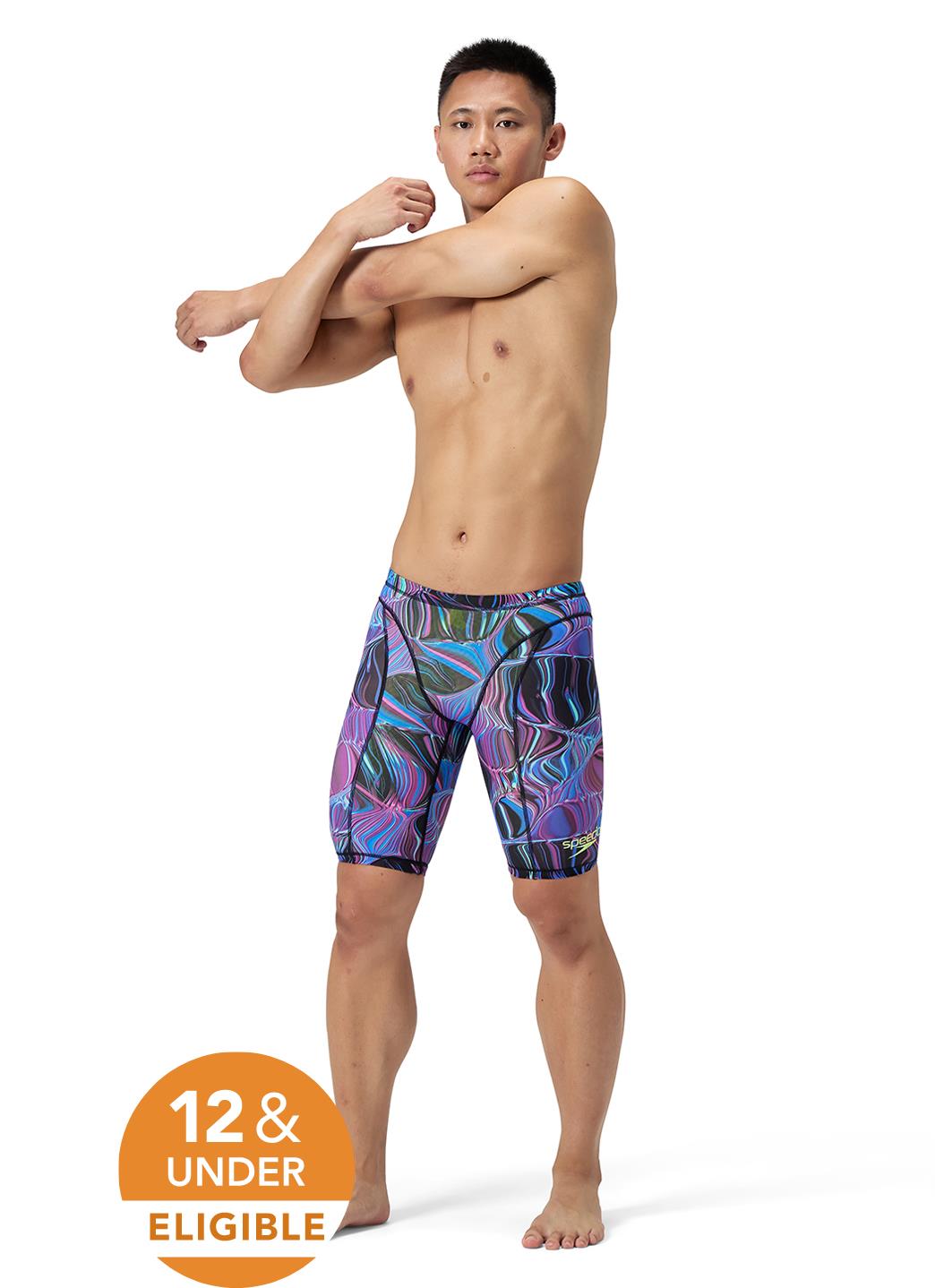 Speedo Men's Print Vanquisher Jammer Tech Suit Swimsuit at