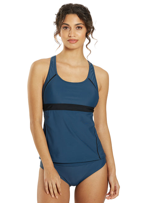 Sporti Active Racerback Solid Tankini Top