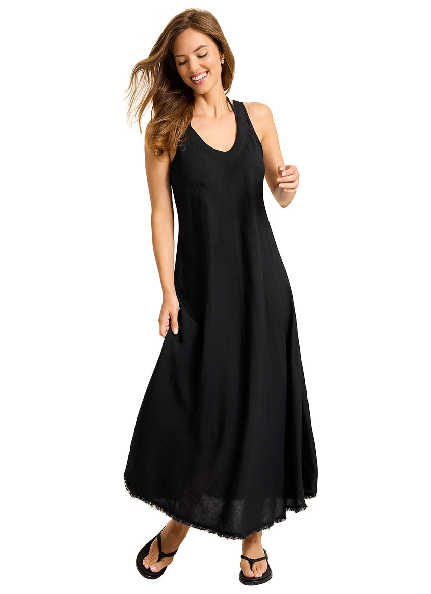 Tommy Bahama Women's St Lucia Bias Cut Tank Dress - Black XlXl