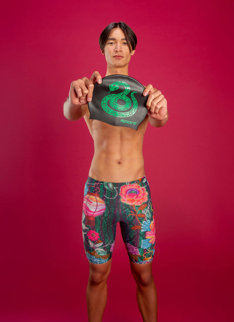 Sporti Limited Edition Snake Silicone Swim Cap