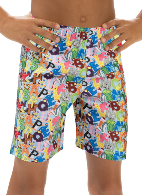 Doflin Boys' Printed Elastic Waist Swim Trunks (Toddler, Little Kid)