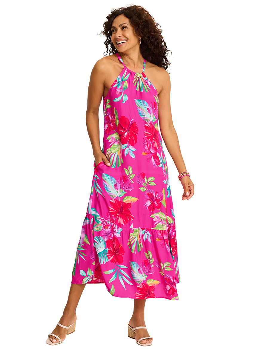 Tommy Bahama Women's Fiesta Floral Coverup Dress - Pink Maui
