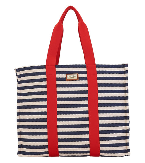 Sun N Sand Nautical Striped Square Shoulder Tote