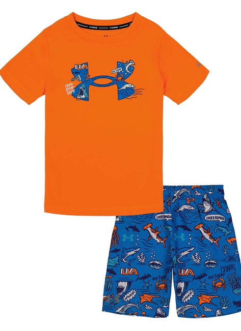 Under Armour Boys' UA Shark Fest Short Sleeve Swim Set (Baby)