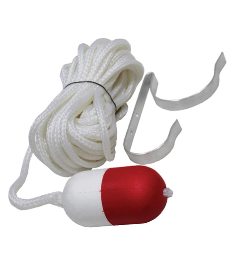 KEMP USA 30' Throw Rope with Float & Ring Buoy Holder