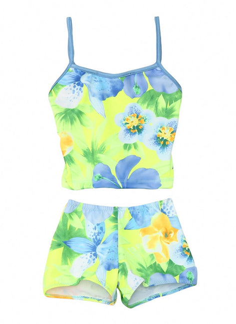 Tidepools Girls' Hanalei Sunrise Surf Bottom Tankini Set (Toddler, Little Kid, Big Kid)