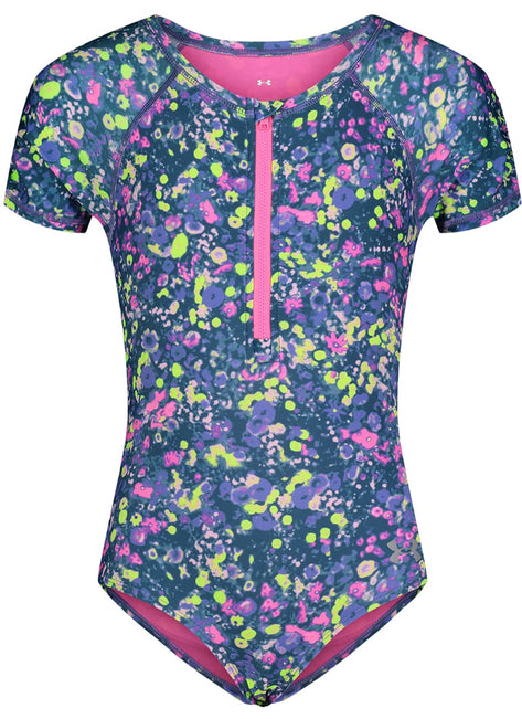 Under Armour Girls' UA Micro Meadow Long Sleeve One Piece Swimsuit (Baby, Toddler, Little Kid, Big Kid)