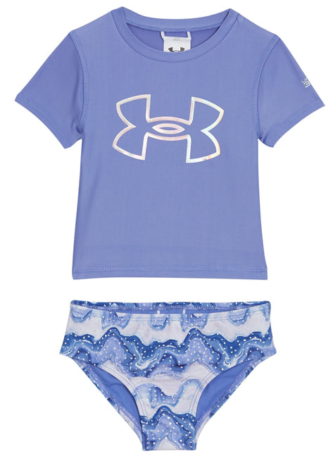 Under Armour Girls' UA Mixing Waves Two Piece Rashguard Set (Big Kid)