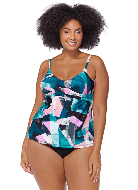 Raisins Women's Art District Aries Plus Size Tankini Top