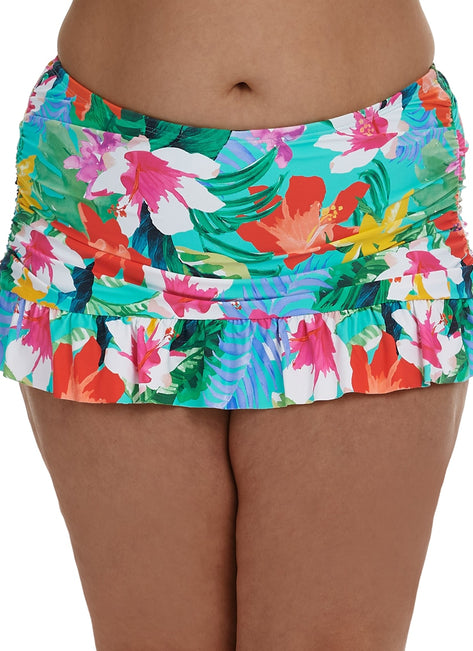 La Blanca Women's Plus Size Tropea Breeze Ruffle Skirt Bottom