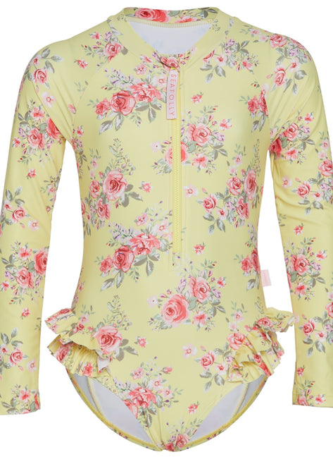 Seafolly Girls' Paradise Garden Long Sleeve One Piece Swimsuit (Baby, Toddler, Little Kid)