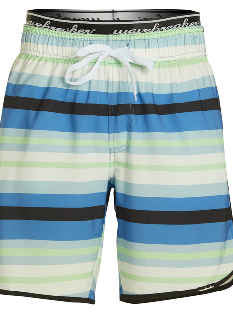 Wavebreaker Men's Blue Stripe Swim Trunks