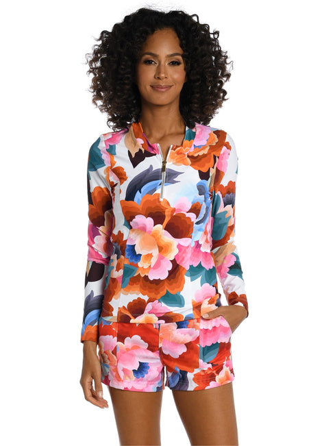 La Blanca Women's Floral Rhythm Rash Guard