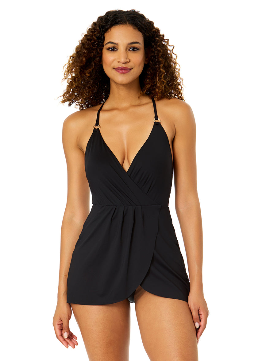 Anne Cole - Swim Dress With Skirted Bottom