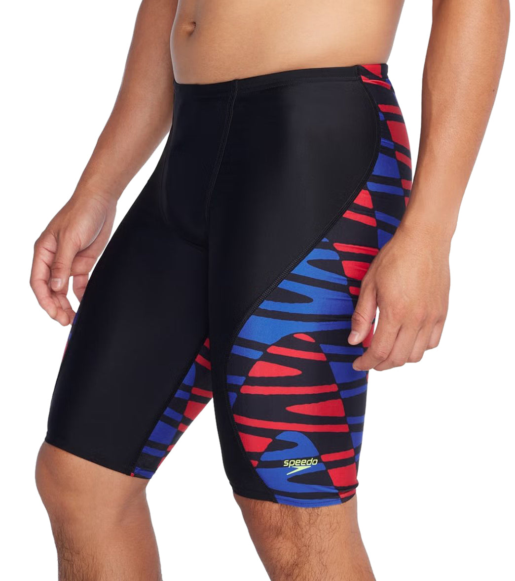 Speedo Hyperboom Splice Jammer Heren - Marine Met Groen Boom Logo, Duurzame Zwemshort