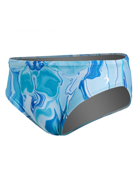 Illusions Activewear Shades of Blue Men's Brief Swimsuit