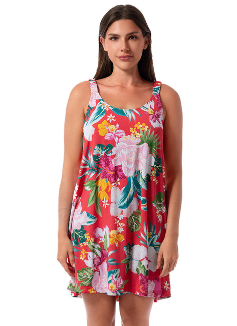 Jantzen Women's Morning Bloom Leah Short Dress Cover Up