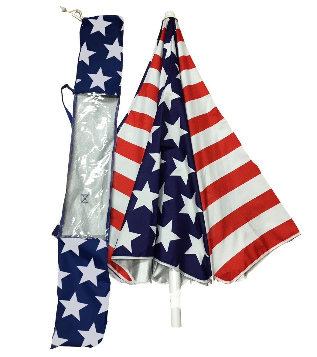 american flag patio umbrella Wet Products Beach Umbrella Sling Pack with Tilt American Flag
