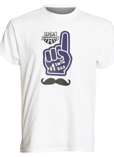 USA Swimming Men's #1 Swim Dad Crew Neck T-Shirt