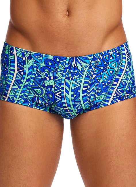 Funky Trunks Men's Blues Festival Classic Trunk Square Leg Swimsuit