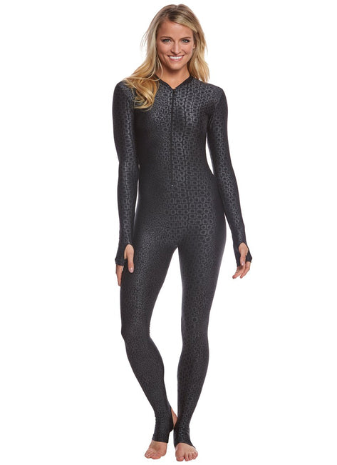 SlipIns Black Turtle Zippered Unitard